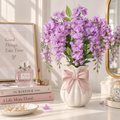 20 Inch Artificial Wisteria Bouquet, Purple Faux Flowers for Home Decor