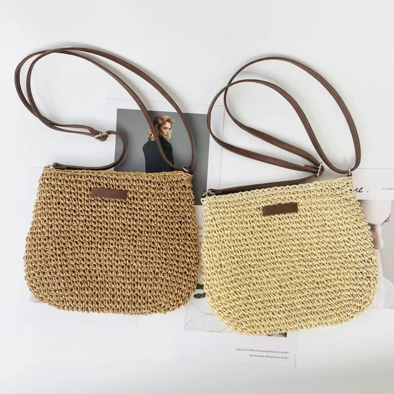 Summer Woven Straw Crossbody Bag