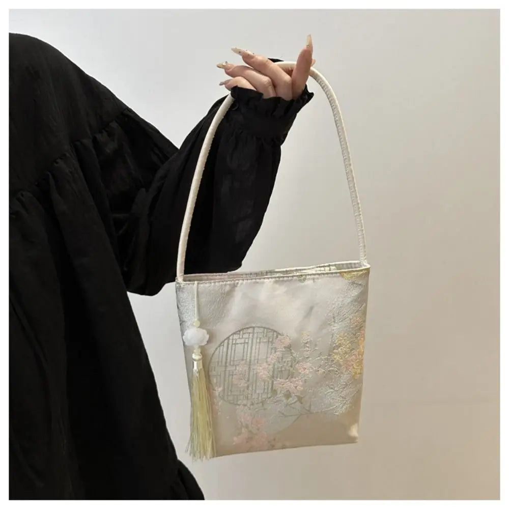 Floral Embroidered Bucket Bag