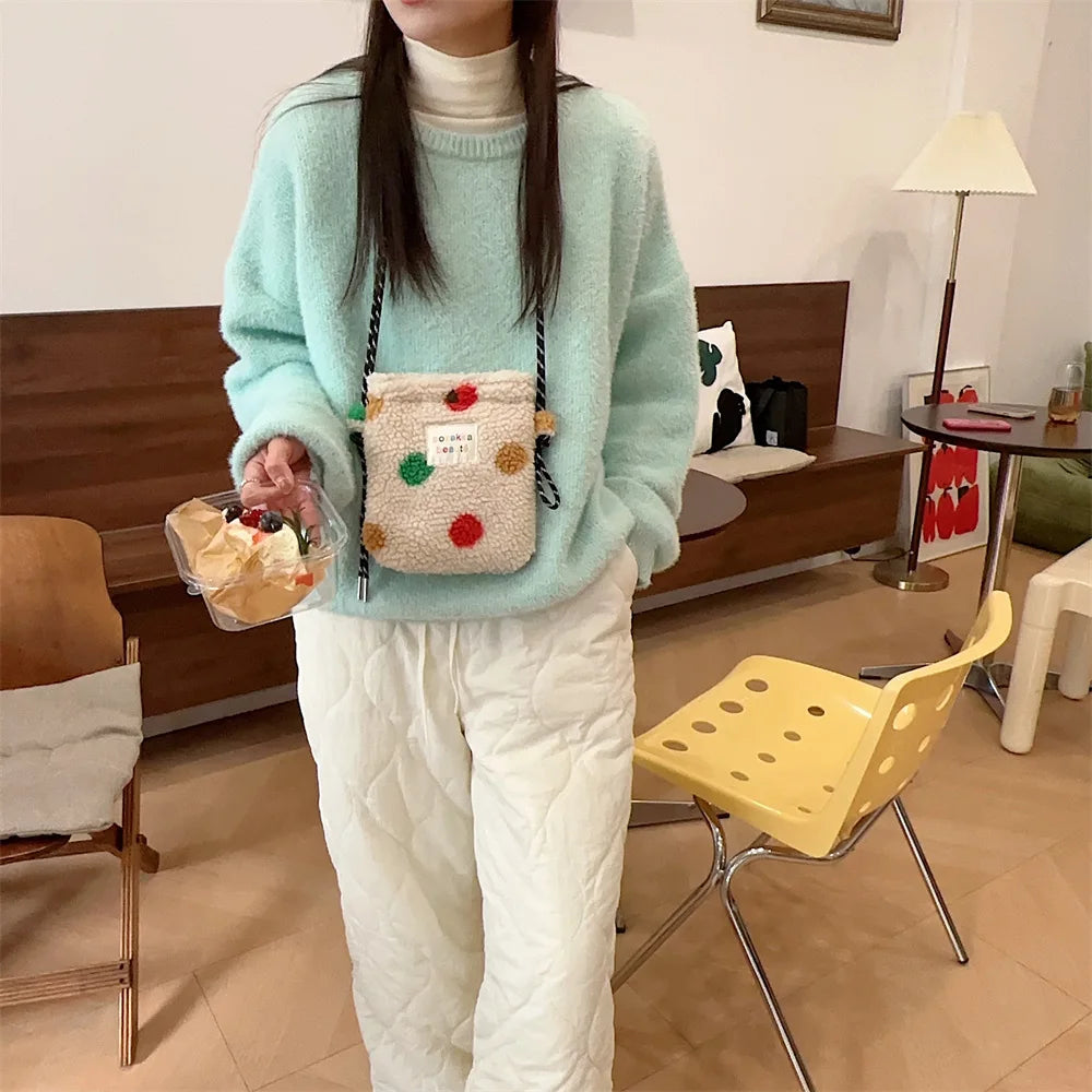 Rainbow Plush Mini Crossbody Bag