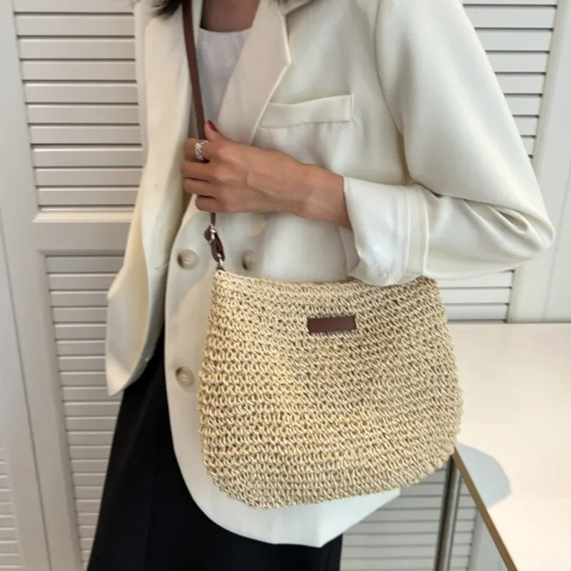 Summer Woven Straw Crossbody Bag
