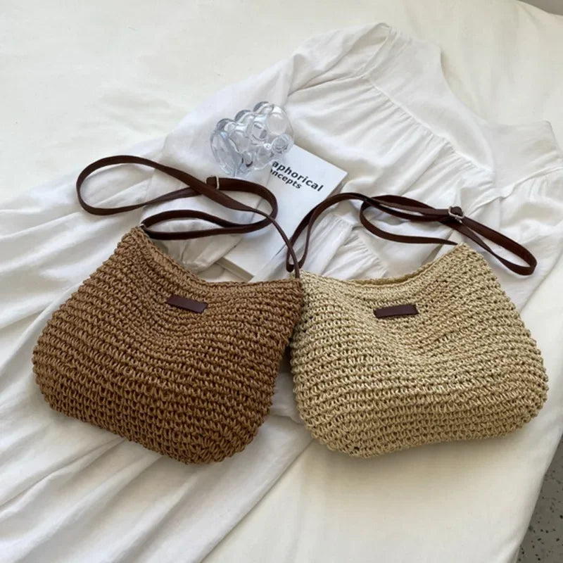 Summer Woven Straw Crossbody Bag
