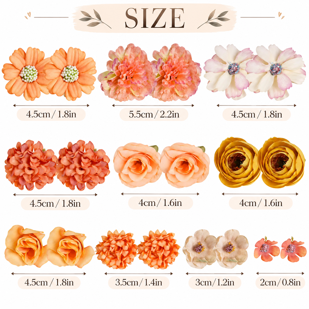 40pcs Artificial Flower Heads, Mixed Silk Flowers for DIY Crafts, Wreaths, Garlands, Wedding & Home Decor